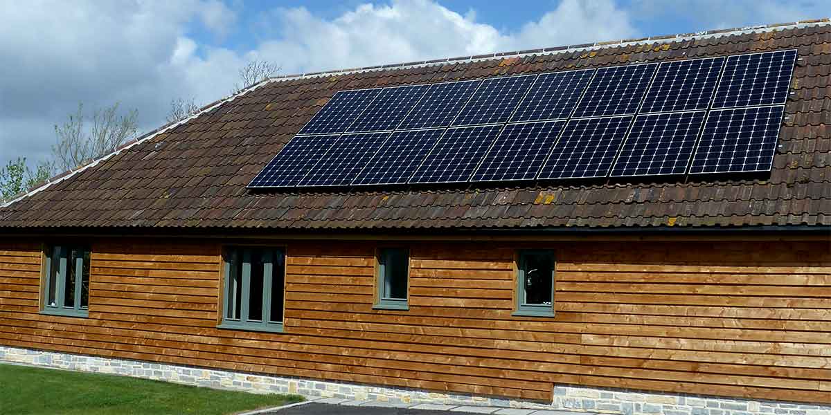 Solar PV Panels on the Roof of a Rural Office Development